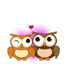 Happy Owl Family (ENGLISH Version)（個別スタンプ：15）