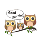 Happy Owl Family (ENGLISH Version)（個別スタンプ：25）