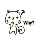Small white cat(for children)（個別スタンプ：3）