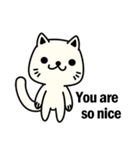 Small white cat(for children)（個別スタンプ：6）