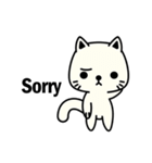 Small white cat(for children)（個別スタンプ：11）