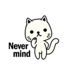 Small white cat(for children)（個別スタンプ：12）