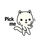 Small white cat(for children)（個別スタンプ：16）