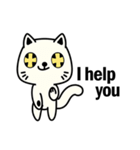 Small white cat(for children)（個別スタンプ：23）