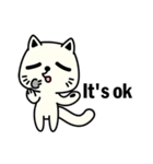 Small white cat(for children)（個別スタンプ：24）
