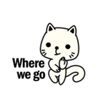 Small white cat(for children)（個別スタンプ：27）