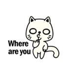 Small white cat(for children)（個別スタンプ：29）