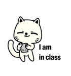 Small white cat(for children)（個別スタンプ：34）