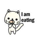 Small white cat(for children)（個別スタンプ：36）