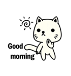 Small white cat(for children)（個別スタンプ：37）