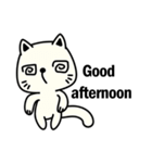 Small white cat(for children)（個別スタンプ：38）