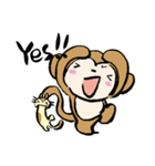 おさるさん、ねこといっしょ（個別スタンプ：5）