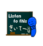 青いやつ5(英語＆日本語)IN黒板（個別スタンプ：12）