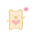 Block bear＆Orange rabbit（個別スタンプ：1）