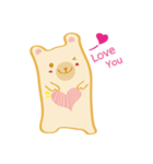 Block bear＆Orange rabbit（個別スタンプ：35）