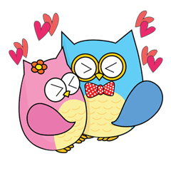 [LINEスタンプ] happy owls japan