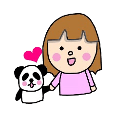 [LINEスタンプ] Girl＆Panda～Part3～の画像（メイン）