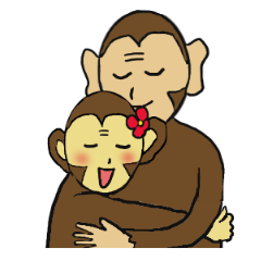 [LINEスタンプ] Monkey couple lifeの画像（メイン）