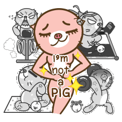 [LINEスタンプ] I'm not a PIG:Let's get on diet [EN]