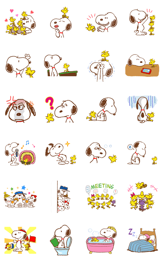 スヌーピー＆ウッドストックのスタンプ詳細