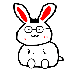 [LINEスタンプ] Fluffy Glasses Rabbit