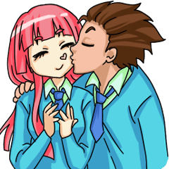 [LINEスタンプ] Angel of Love : Karin and Ron