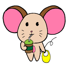 [LINEスタンプ] Chompu, The Pink Ears Mouseの画像（メイン）