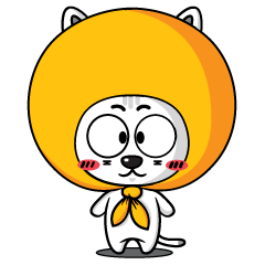 [LINEスタンプ] orange hood cat