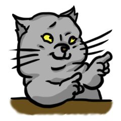 [LINEスタンプ] だらしない灰色の猫