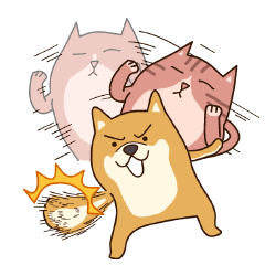 [LINEスタンプ] 犬VSねこ