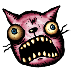 [LINEスタンプ] 激しい顔のネコの画像（メイン）
