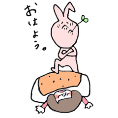 [LINEスタンプ] うさぎとヒトと平凡と