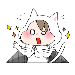 [LINEスタンプ] cute cat in the hole2