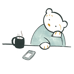 [LINEスタンプ] A White Bear living in a human  worldの画像（メイン）
