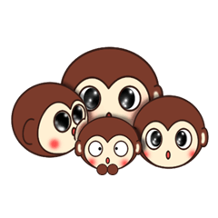 [LINEスタンプ] 可愛いお猿2 パンダと一緒の画像（メイン）
