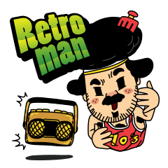 [LINEスタンプ] Retro man (English version)の画像（メイン）