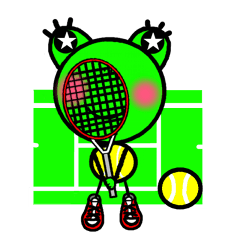 [LINEスタンプ] テニスだいすきカエルくん！