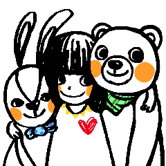 [LINEスタンプ] black＆white friends