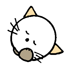 [LINEスタンプ] 白い丸猫の画像（メイン）