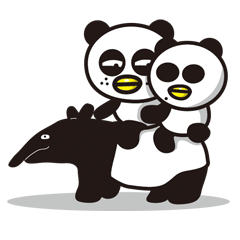 [LINEスタンプ] Two Little Pandas