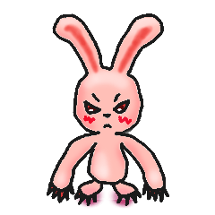 [LINEスタンプ] Pink Grumpy Rabbit