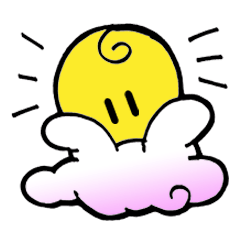 [LINEスタンプ] The love of curly moon ＆ cloud