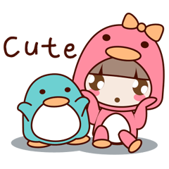 [LINEスタンプ] Little Pinku and Cute penguin