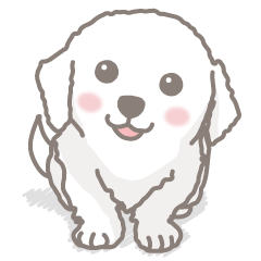 [LINEスタンプ] 白い犬（グレートピレニーズの子犬）