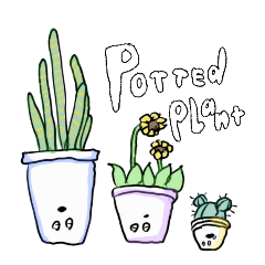[LINEスタンプ] potted plants