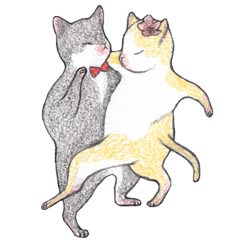 [LINEスタンプ] dancing with cat