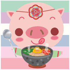 [LINEスタンプ] 子豚のテジ子 - お手軽韓国語スタンプ
