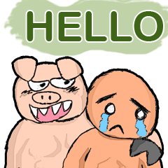 [LINEスタンプ] My classmate is a pig.