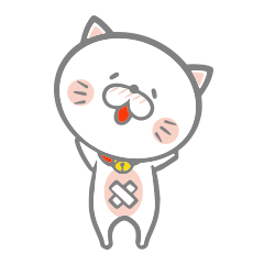 [LINEスタンプ] 白くて丸い猫の画像（メイン）