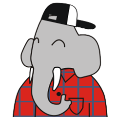 [LINEスタンプ] AUGUN (Elephant hipster)